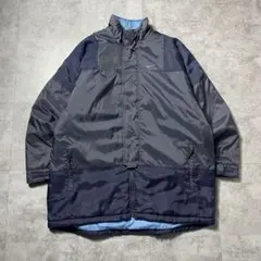 00s ナイキ　スウォッシュ刺繍ワンポイント　中綿　ネイビー　ナイロンジャケット