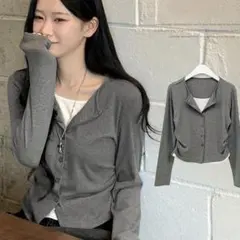 スリムフィットボタンフロントブラウス