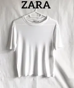 美品★ZARA★ベーシックホワイトTシャツM/