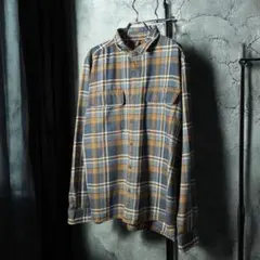 MOUNTAIN HARD WEAR チェックネルシャツ　長袖　ブルー×オレンジ