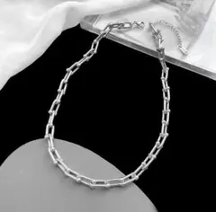 N-73S.ハードウェアネックレス　シルバー　アレルギー対応