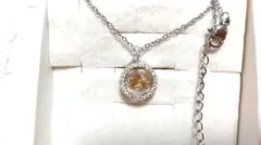 QVC スワロフスキー 使用 シトリン トパーズ カラー ダンシング ネックレス