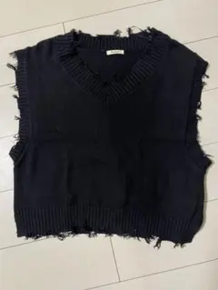 ニットベスト ブラック