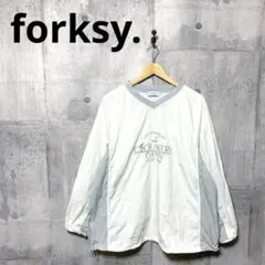 forksy. フォルクシー レディース ナイロン刺繍ロゴ配色プルオーバー