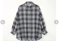 しまむら MUMU コラボ シアーシャツ ブラウス 長袖 チェック柄 LL