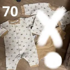 ベビー キッズ　ユニクロ キルトパジャマ動物  70