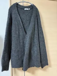 ✴︎ ニコアンド　nikoand チャコール　ニットカーディガン　厚手　L ✴︎