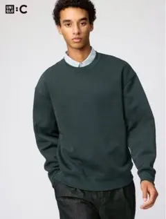 UNIQLO:C オーバーサイズスウェットシャツ ダークグリーン S タグ付きのサムネイル