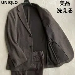 美品 洗える UNIQLO スーツ セットアップ 千鳥柄 シングル ビジネスのサムネイル