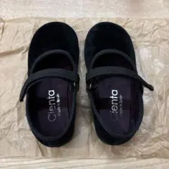 Cienta ベルクロ シューズ ベロア ブラック 25