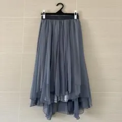 シフォン グレー ロングスカートのサムネイル