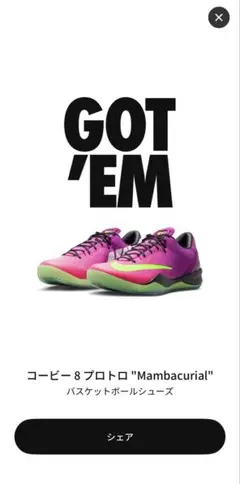 NIKE コービー 8 プロトロ Mambacurial