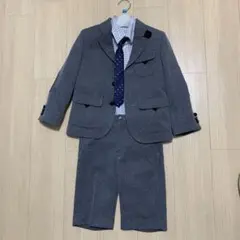 本格英国式　カントリー　スーツ　入学式　フォーマル　120 グレー 男の子