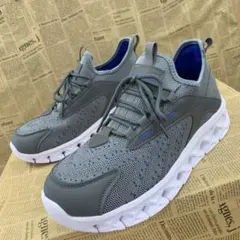 新品★メンズ★24.5cm★軽量 幅広 特殊ミッドソールスニーカー 灰色2746