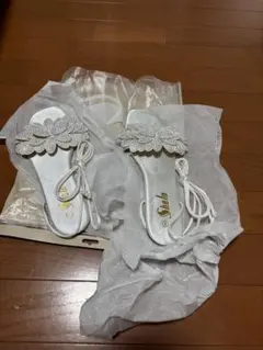 Shein フラワー装飾 ホワイトサンダル