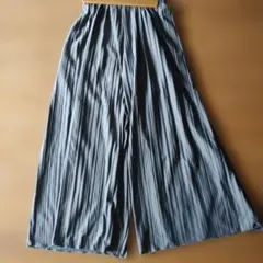 プリーツ ワイドパンツ グレー