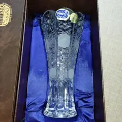 未使用 レア ボヘミアクリスタルガラス花瓶