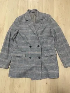 GU ダブルブレスト チェックジャケット