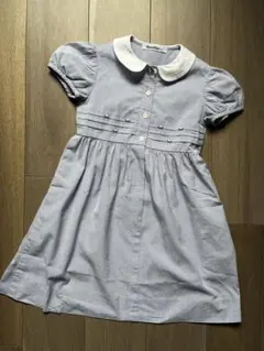 ファミリア　ストライプ襟付き　ワンピース 120　受験　フォーマル