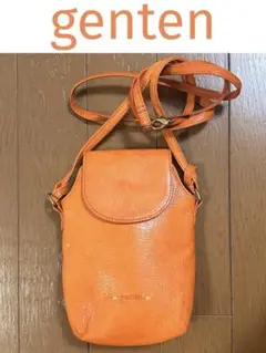 ゲンテン　genten ブラウン サコッシュ ポーチ 斜めがけ　レザー　革