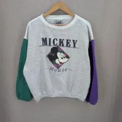 ☆*☆様 90s ミッキーマウス　スウェット　両袖切り返し　Lサイズ　コピーライ