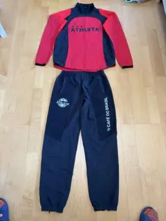 ATHLETA ジャージ上下セットアップ　フルジップジャケット 赤黒
