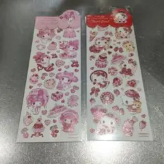 キティ　マイメロ　飴ノ森ふみか　ふち箔クリアシール　新品未開封