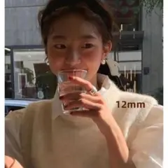 ホワイトパールスタッドピアス 12mm【匿名発送】