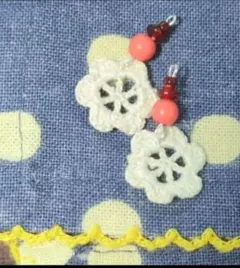 花形レース編みピアス