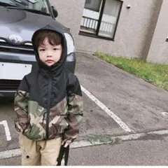 男の子 迷彩 マウンテンパーカー 韓国子供服 ウィンドブレーカー 春秋 キッズ