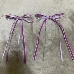 バイカラーリボンヘアピン 2個セット