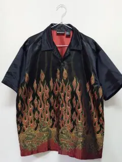 【美品】odo　 チカーノシャツ M 黒/赤