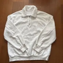 ハーフジップ スウェット ホワイト