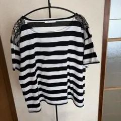 M.deux ボーダーTシャツ ビジュー装飾のサムネイル