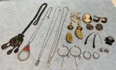 アクセサリー　まとめ売り　ヴィンテージ カメオ　ルーペ　イヤリング　ネックレス