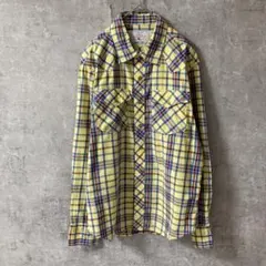 AVIREX USA チェックシャツ Mサイズ　イエローチェック　長袖