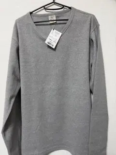 AVIREX グレー Vネック長袖Tシャツ