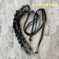 パラコード　スマホショルダーストラップ ブラック／グレー