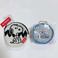 スヌーピー　ニットパース　ラウンドメッシュポーチ　丸ポーチ　小物入れ