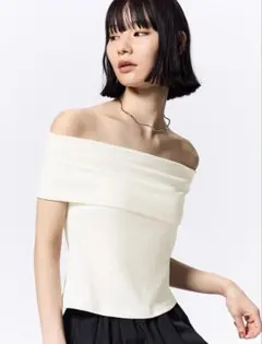 送料込 GU オフショルダー オフホワイト