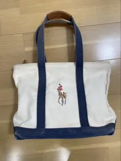 Ralph Lauren トートバッグ アイボリー/ネイビー