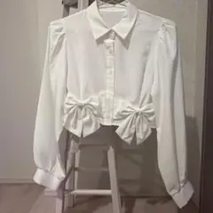 未使用　リボンホワイトシャツ GRL