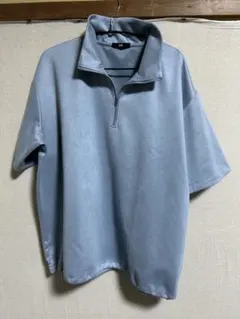 HARE ライトブルー ハーフジップ Tシャツ　古着