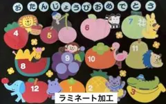 お誕生日表　ラミネート済　壁面飾り　春