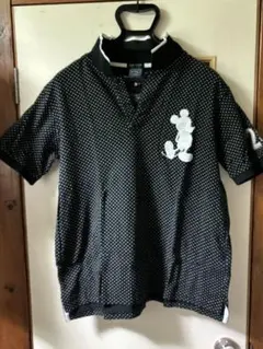 ユ*ス様 ビームスハートコラボミッキードット柄黒ポロシャツLサイズ中古