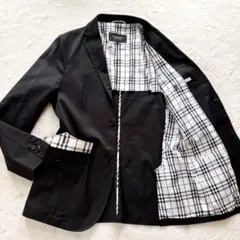 バーバリーブラックレーベル　テーラードジャケット　ノバチェック　黒　M