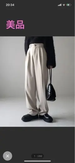 新品ボトムス/ズボン/スラックス/太ベルトハイウエストカラータックスラックス