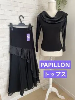 タグ付き！訳あり！社交ダンス 【PAPILLON】トップス　ブラック　Mサイズのサムネイル