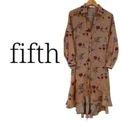 [003]fifth 花柄ロングシャツワンピース
