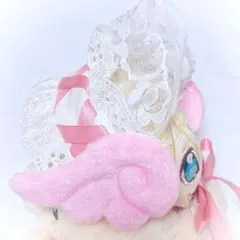 天使のヘッドドレス ボンネット風 ぬい服 あんスタ いつぬい ピンク 桃